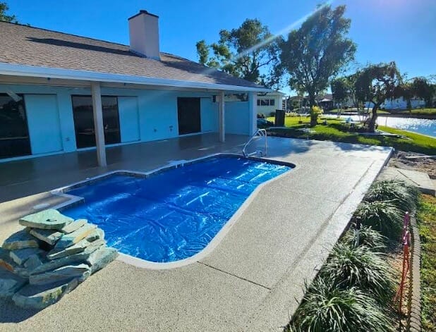 Residential epoxy flooring installed in a Naples, FL home to protect against humidity and moisture