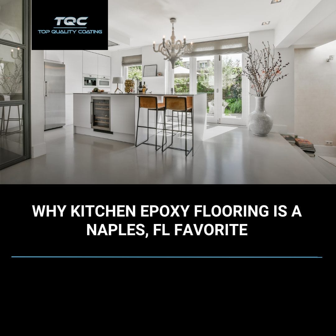 Kitchen epoxy flooring in Naples, FL showing a glossy, durable, and stylish surface