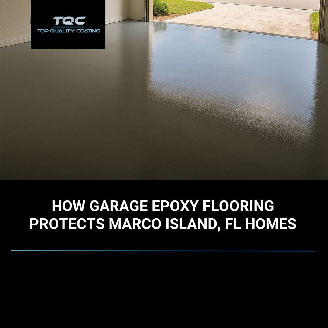 Epoxy garage flooring installed in a Marco Island home