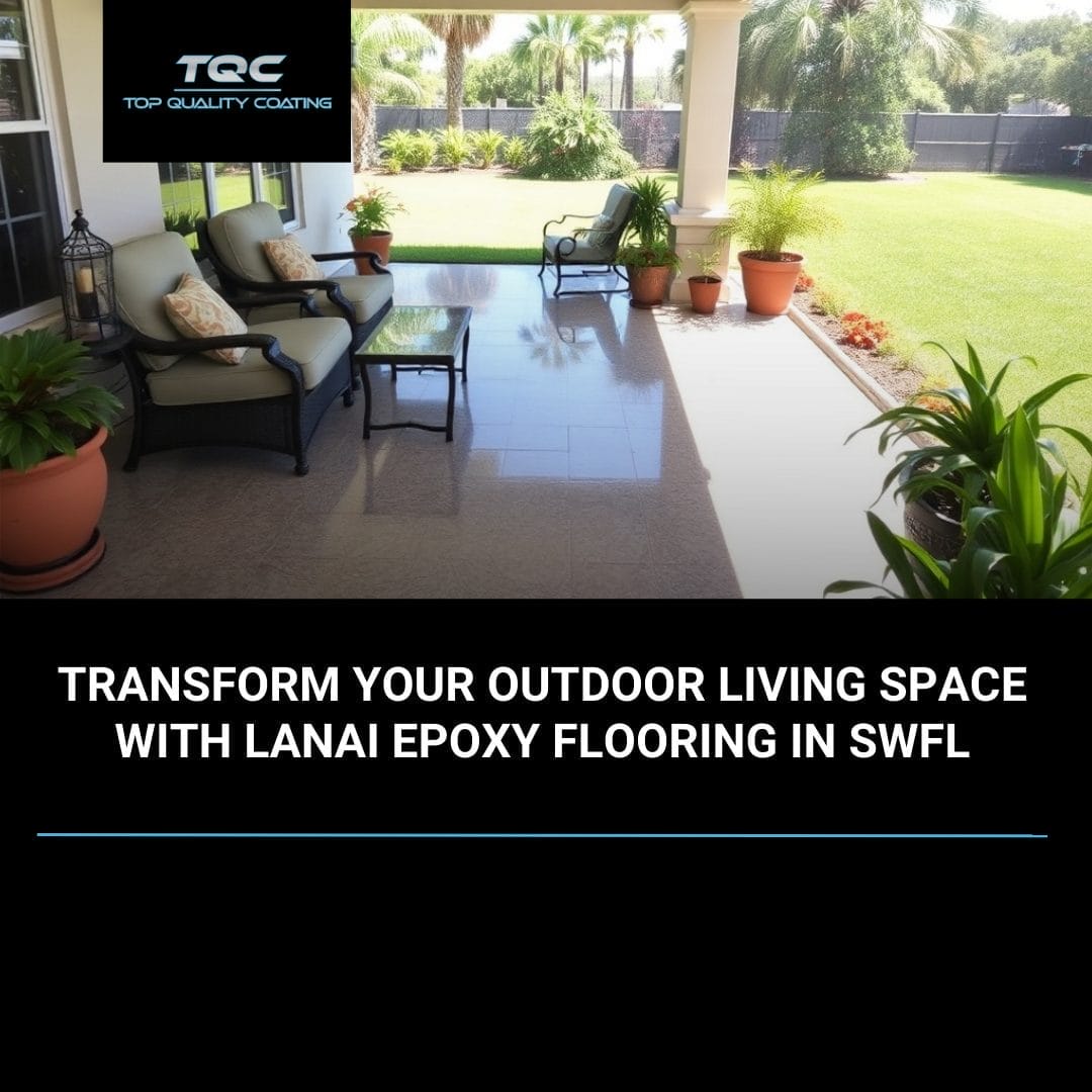 Epoxy flooring on a Naples, FL lanai with stylish finishes
