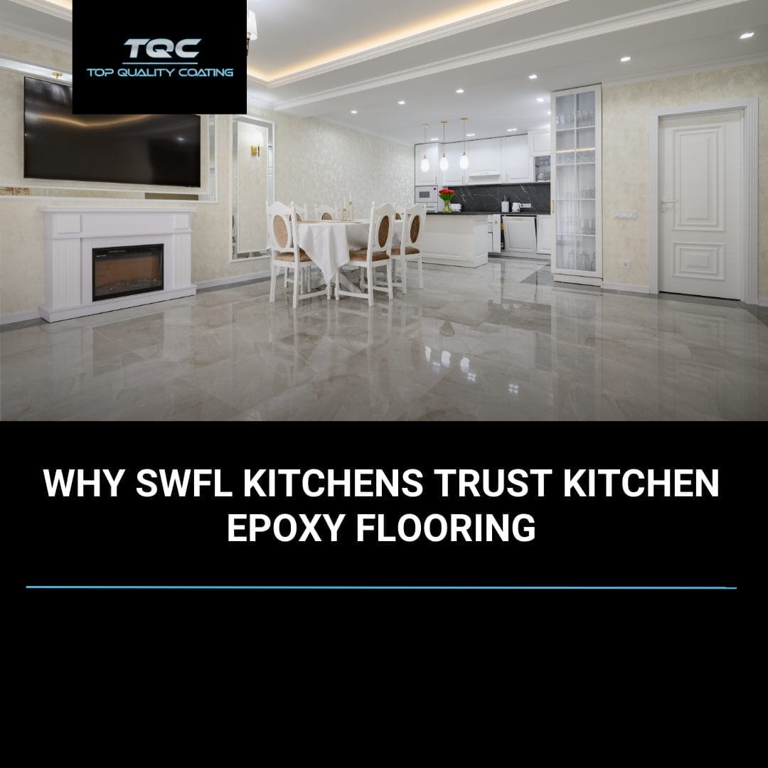 Professional kitchen epoxy flooring installed in a Southwest Florida kitchen