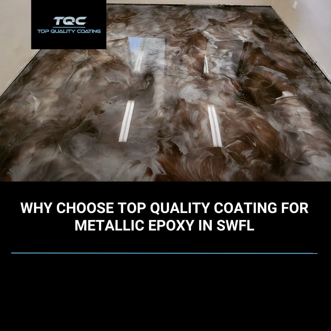 Metallic epoxy flooring in Naples FL showroom with high-gloss 3D marbled design