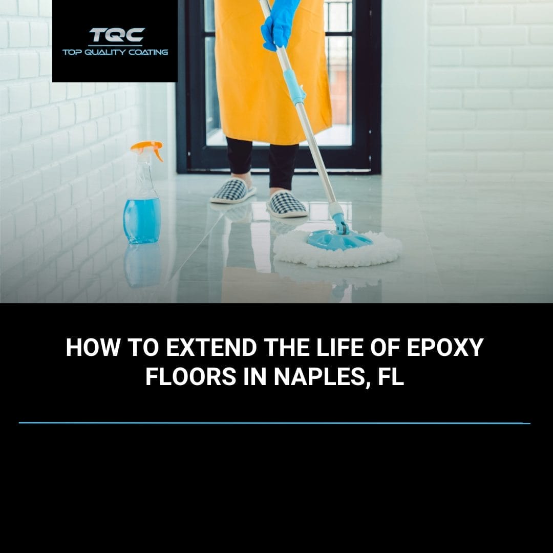 Epoxy flooring in Naples, FL home with glossy finish, showing durability and low-maintenance care.