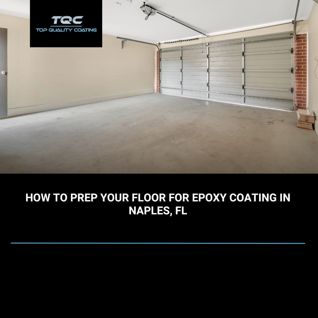 Commercial-grade epoxy flooring installed in a Naples, FL warehouse by Top Quality Coating, maximizing durability and light reflectivity.