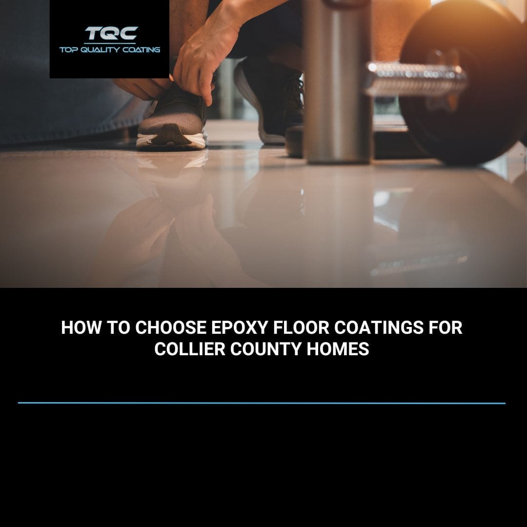 Residential epoxy floor coating installed in a modern garage in Naples, FL by Top Quality Coating, featuring a durable flake finish.