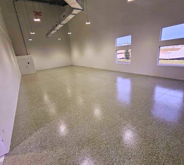 Commercial epoxy flooring system installed for a Naples FL business by Top Quality Coating